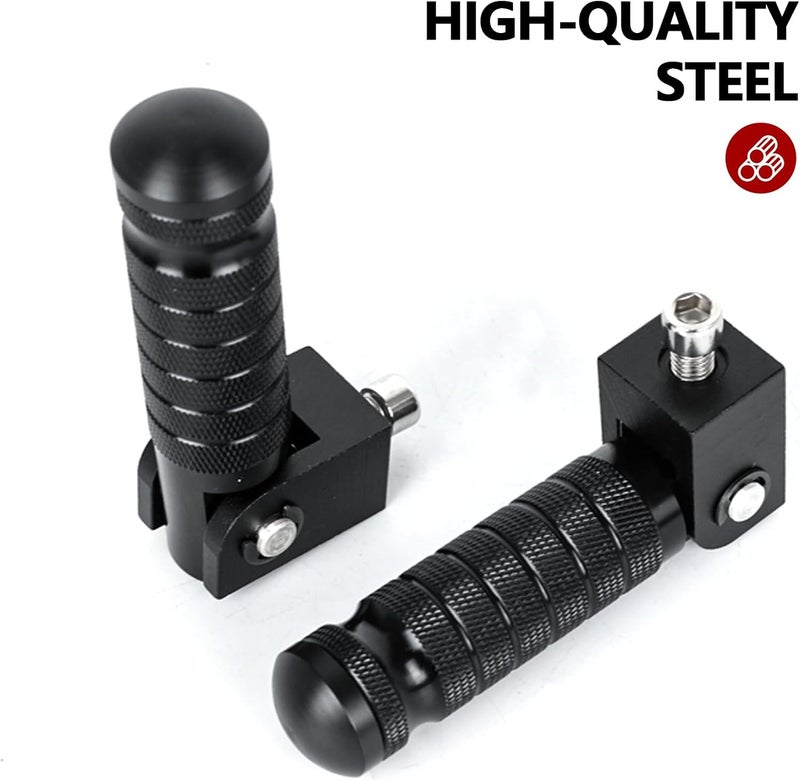 MOCODUO Motorcycle M8 Universal Foot Pegs CNC Foldable & Anti-Skid 90 Degree Motorbike Pegs Fits for Super 73, Motorcycle, Bicycle, Mini Bike, Electric Motor, ATVs, UTVs, Go Karts, Quads, Scooters Black - Image 3